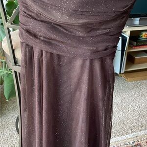 Sparkly brown knee length dress
